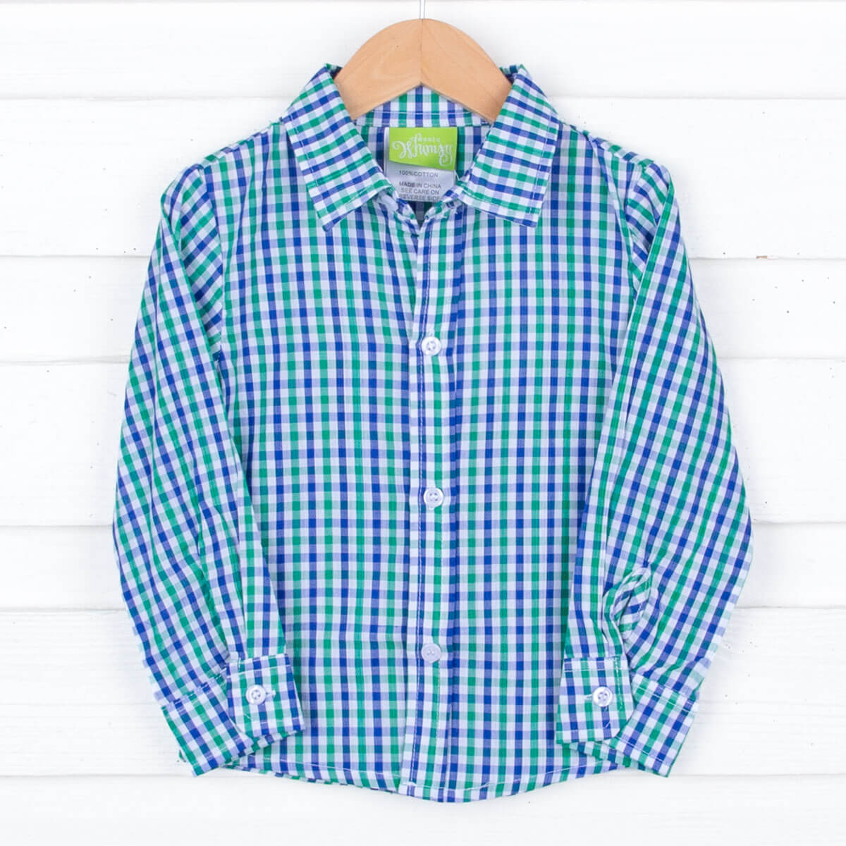 Hello Pumpkin Blue & Green Button Down Shirt