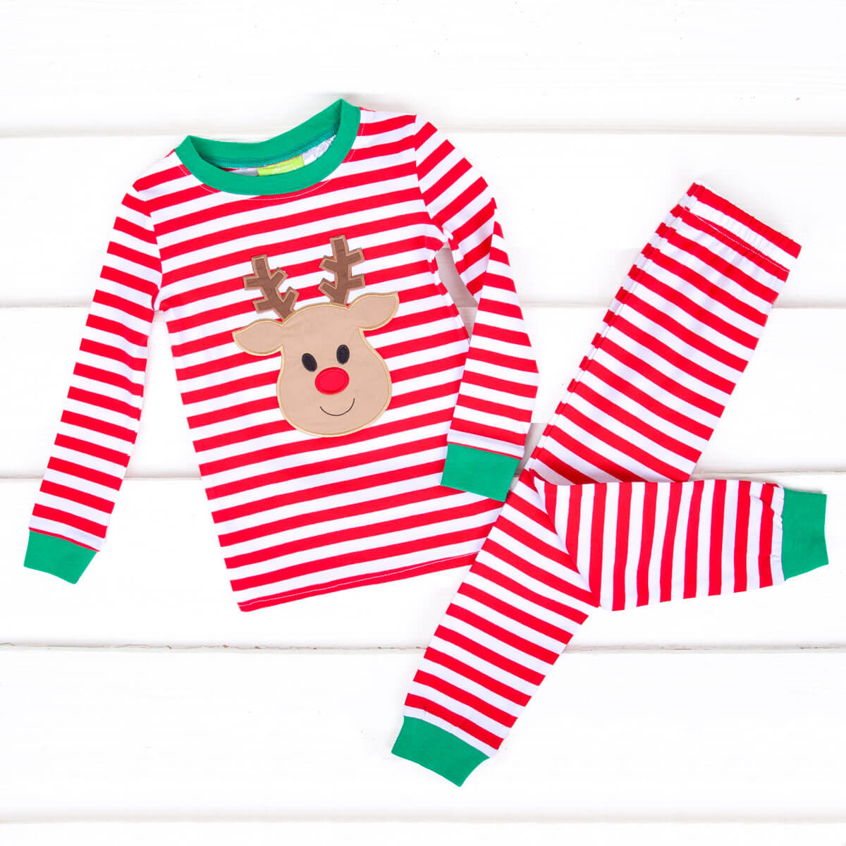 Oh Deer Red Stripe Pajamas