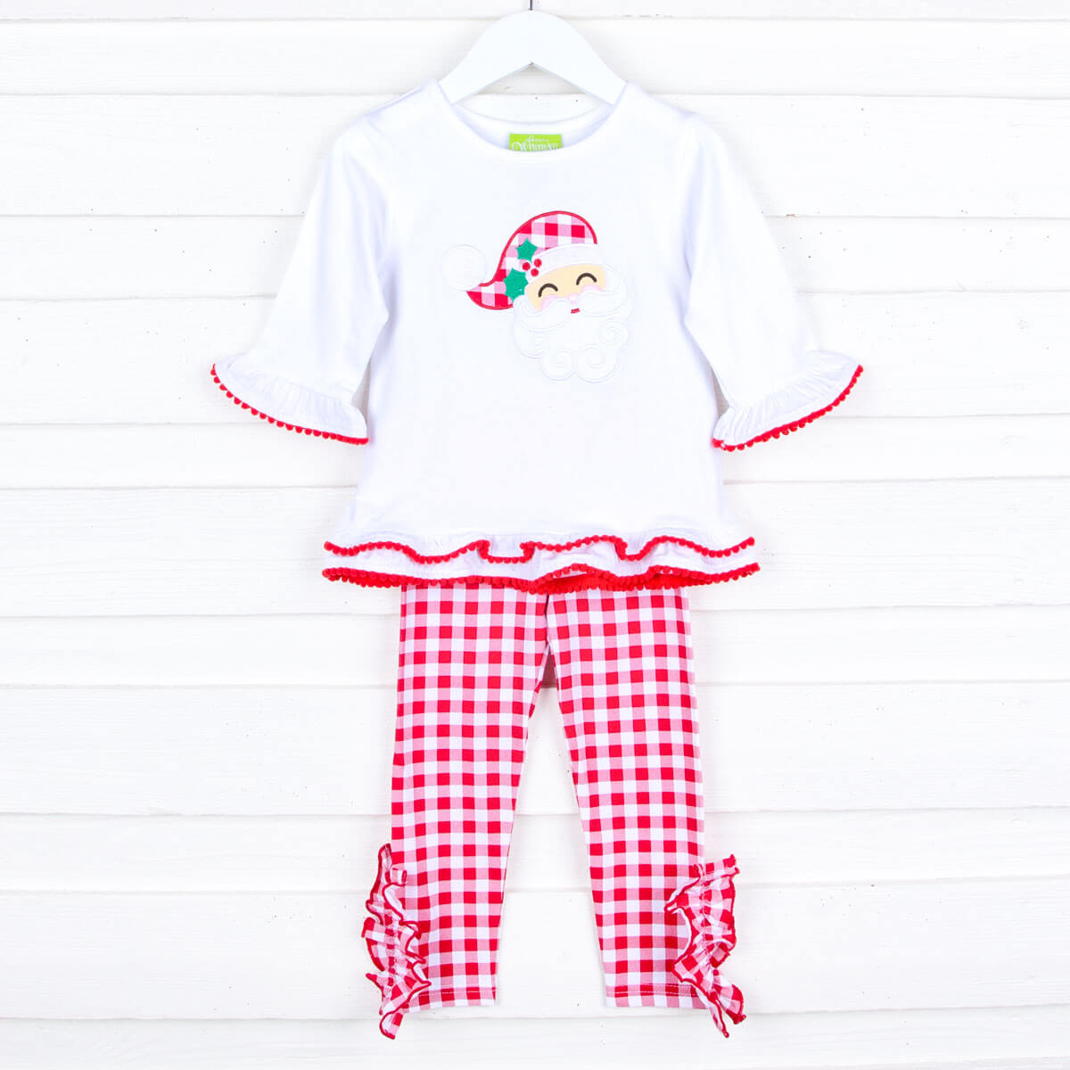 Happy Santa Red Gingham Milly Legging Set