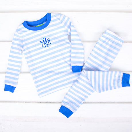 Blue and White Stripe Pajamas