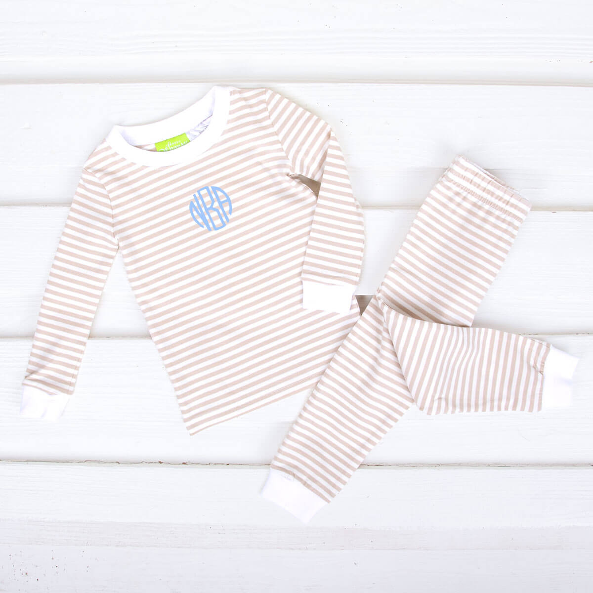 Tan and White Stripe Pajamas