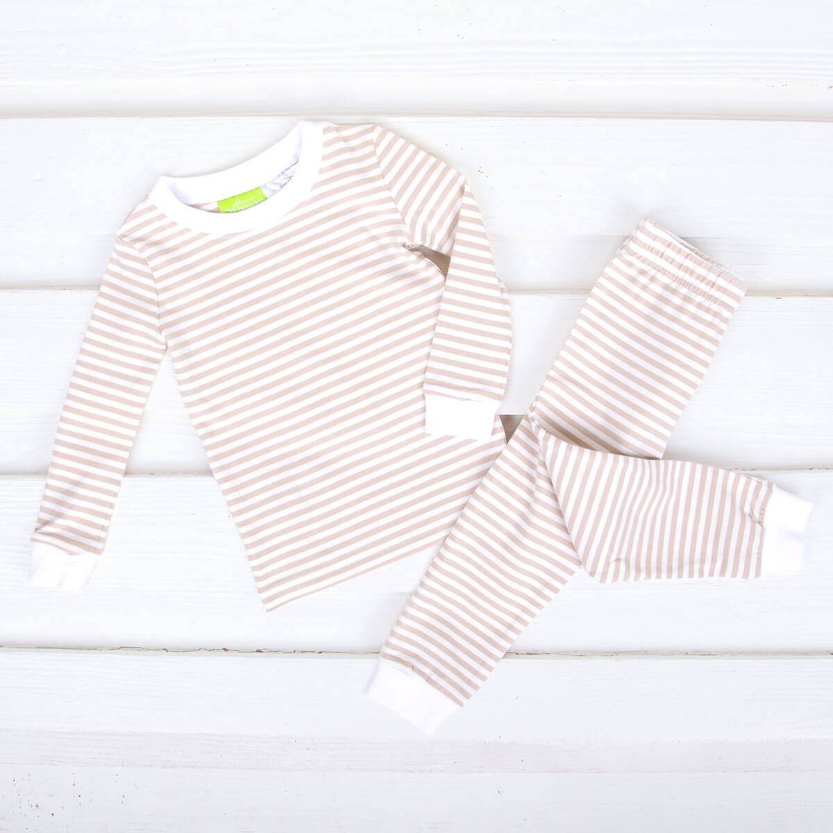 Tan and White Stripe Pajamas
