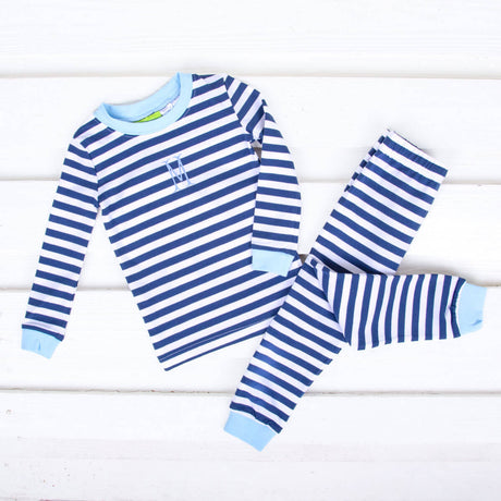 Navy and White Stripe Pajamas