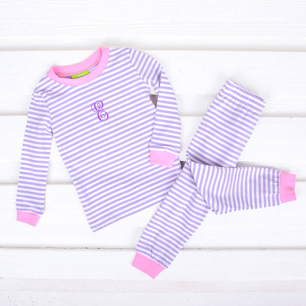 Purple and White Stripe  Pajamas