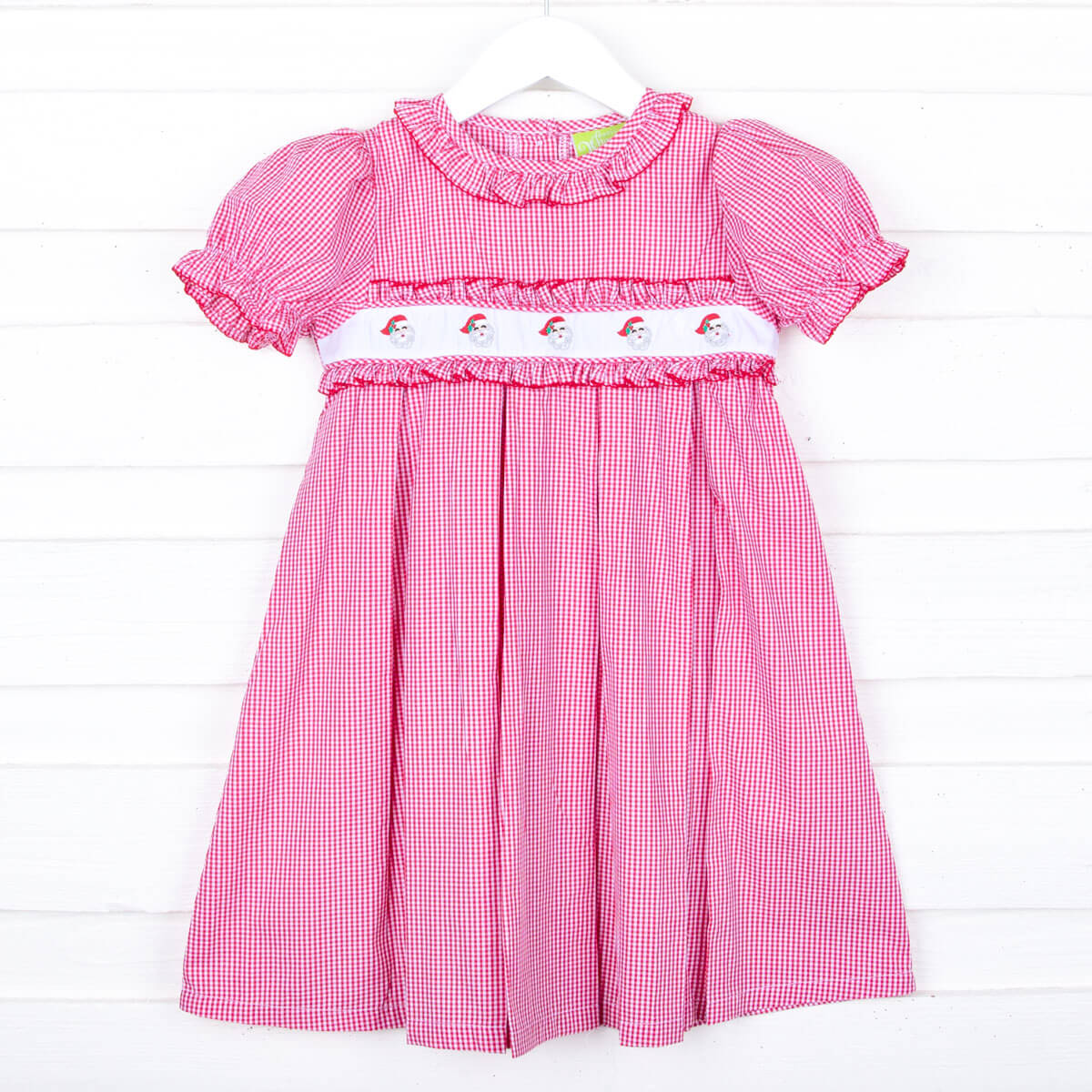 Happy Santa Red Gingham Chloe Dress