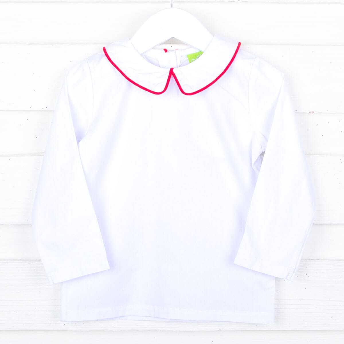 White Long Sleeve Undershirt with Red Trim