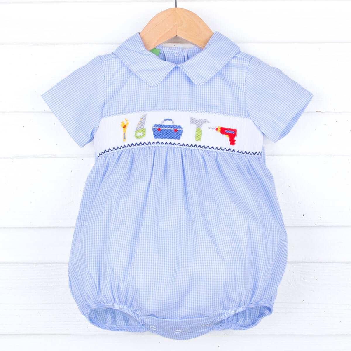 Tool Time Smocked Collared Bubble