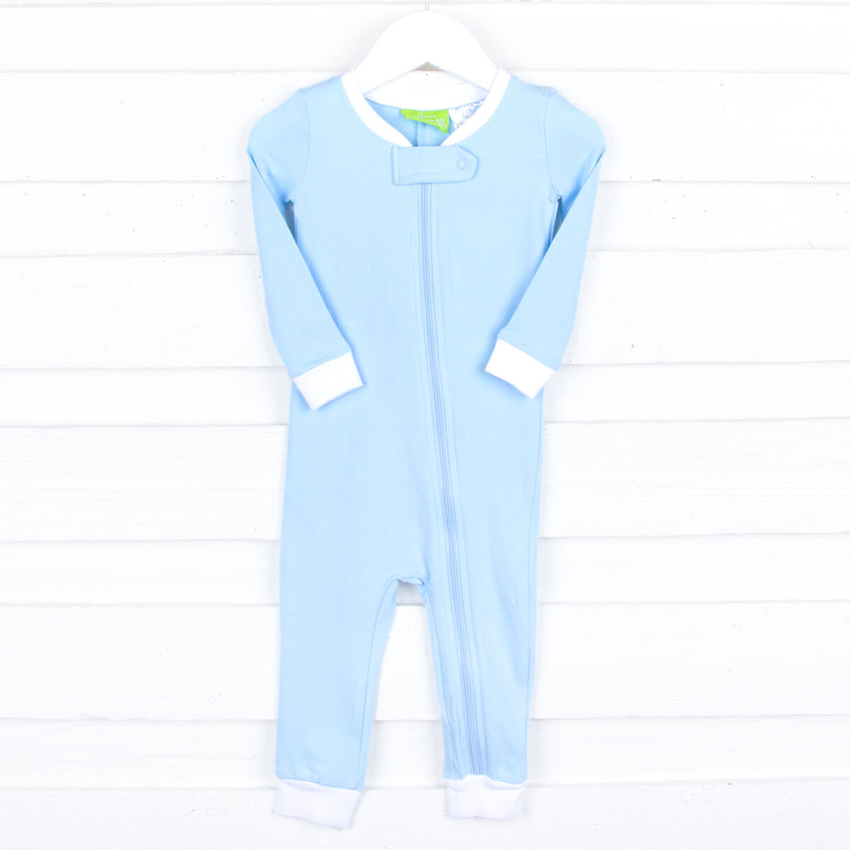 Solid Zip Sleeper Light Blue