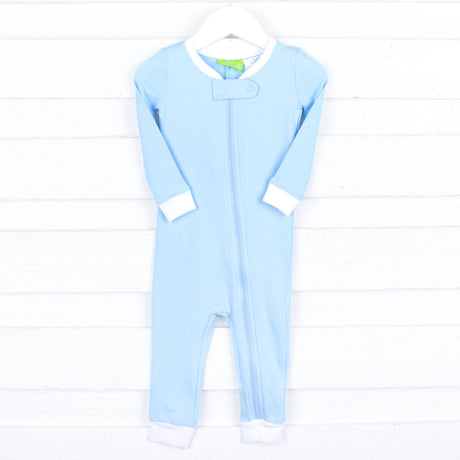 Solid Zip Sleeper Light Blue
