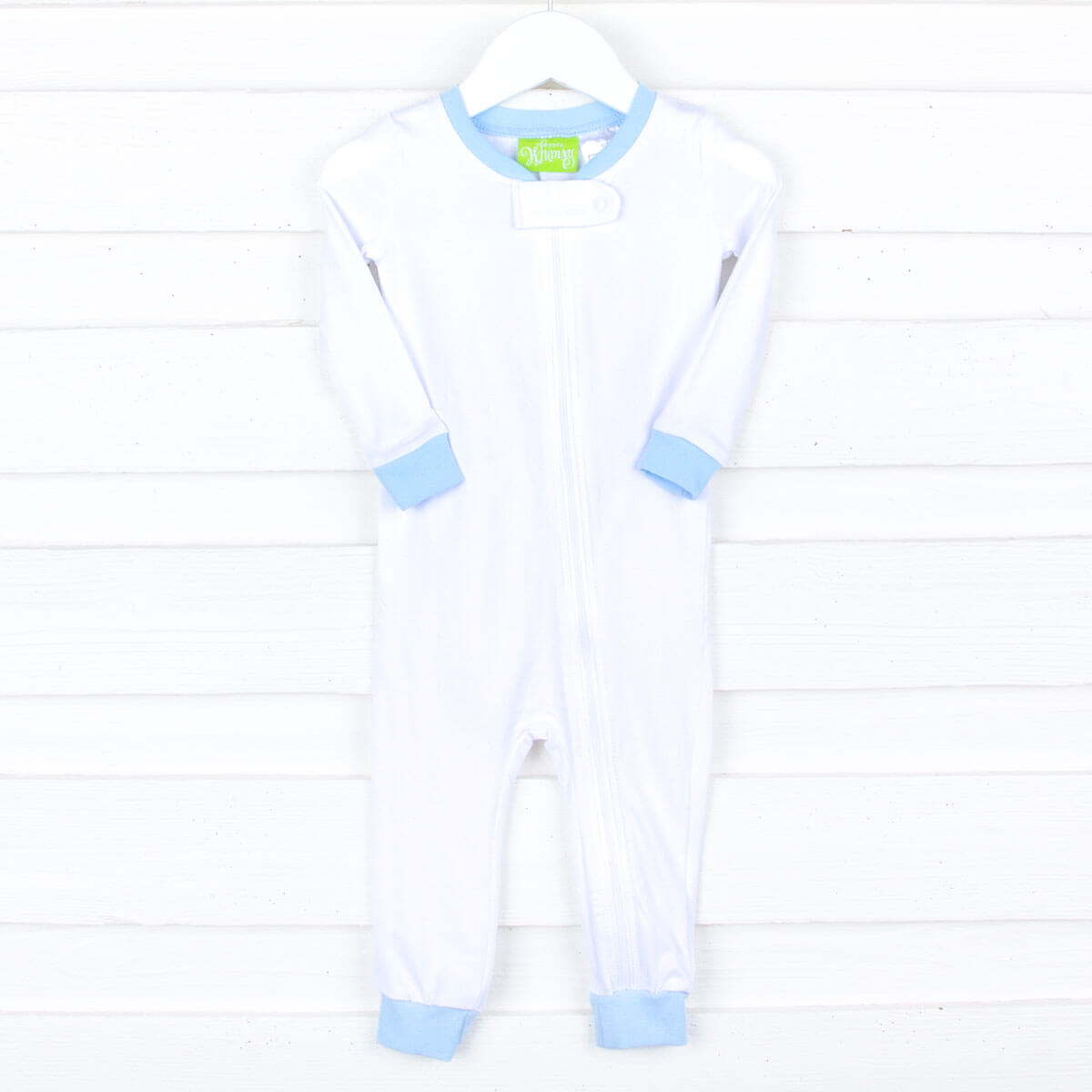Solid Zip Sleeper White/Blue