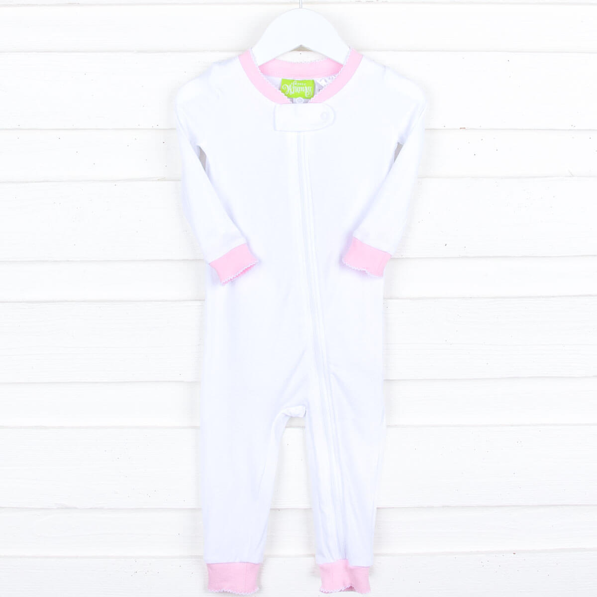Solid Zip Sleeper White/Pink