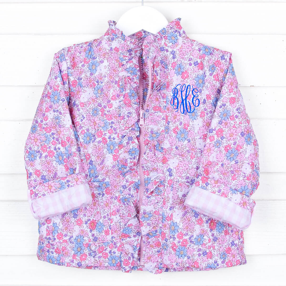 Flowers in Paris Quilted Ruffle Coat