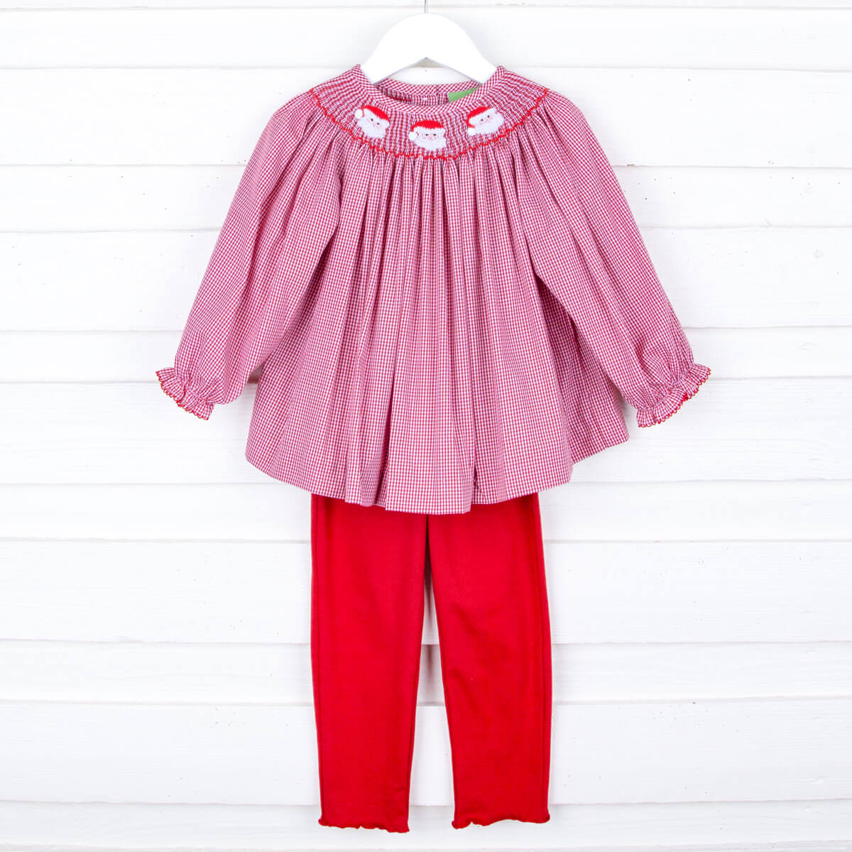 Santa's Favorite Smocked Long Sleeve Legging Set