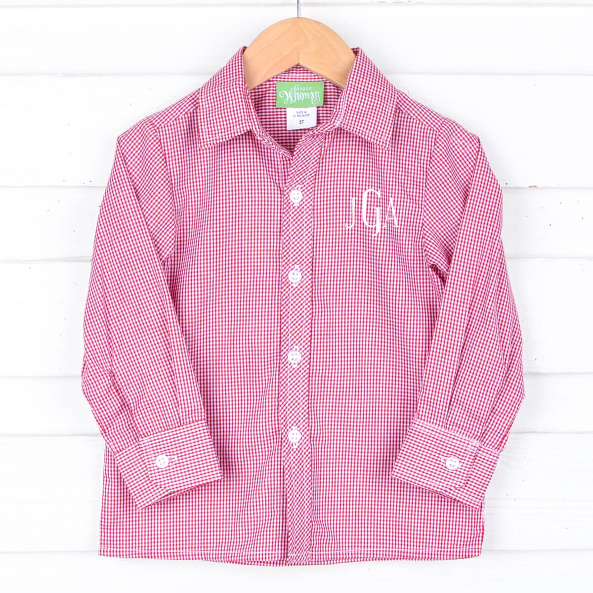 Red Gingham Button Down Shirt