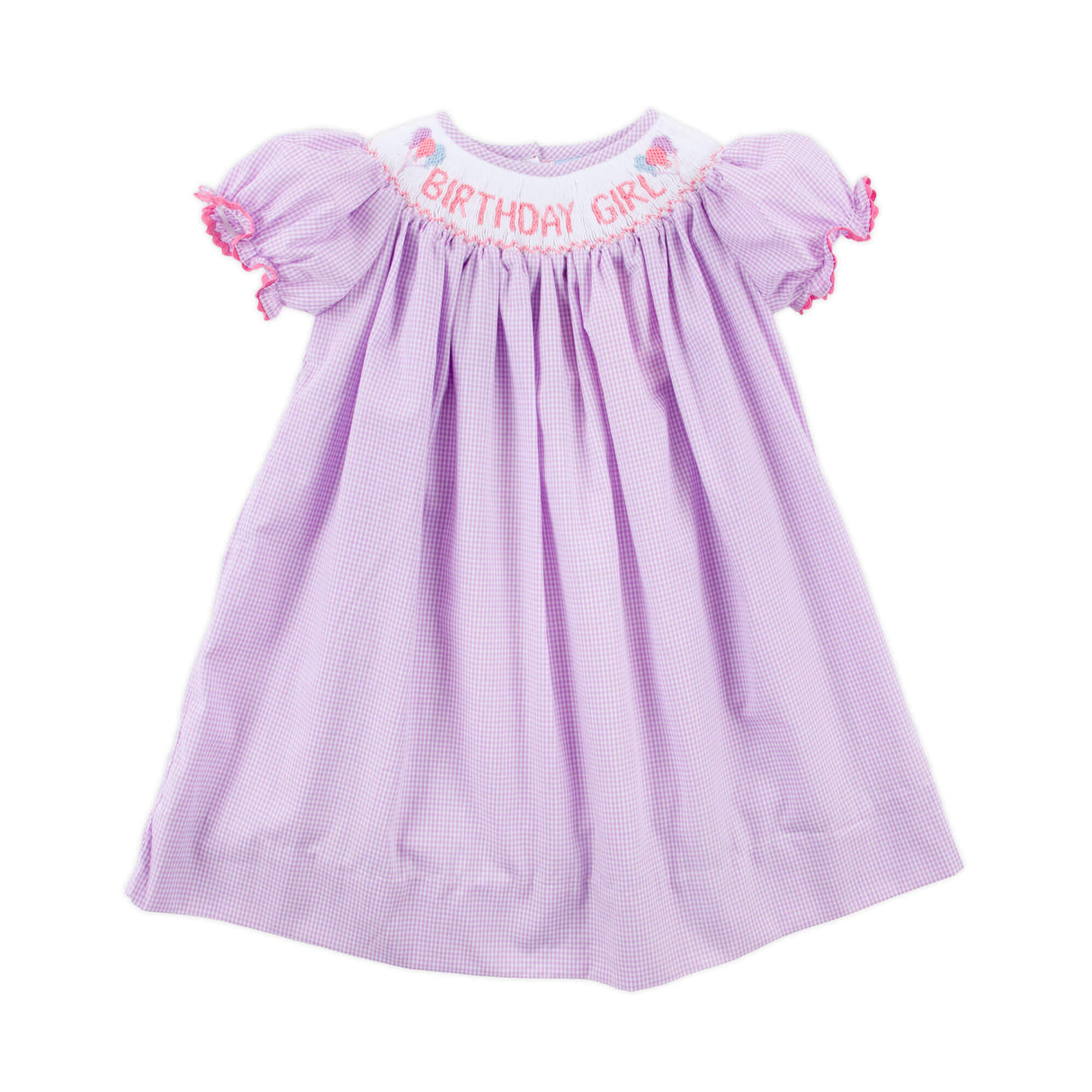 Birthday Girl Lavender Smocked Bishop Dress