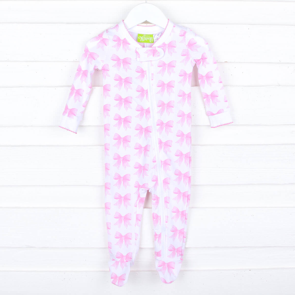 Pink Bow Zip Sleeper