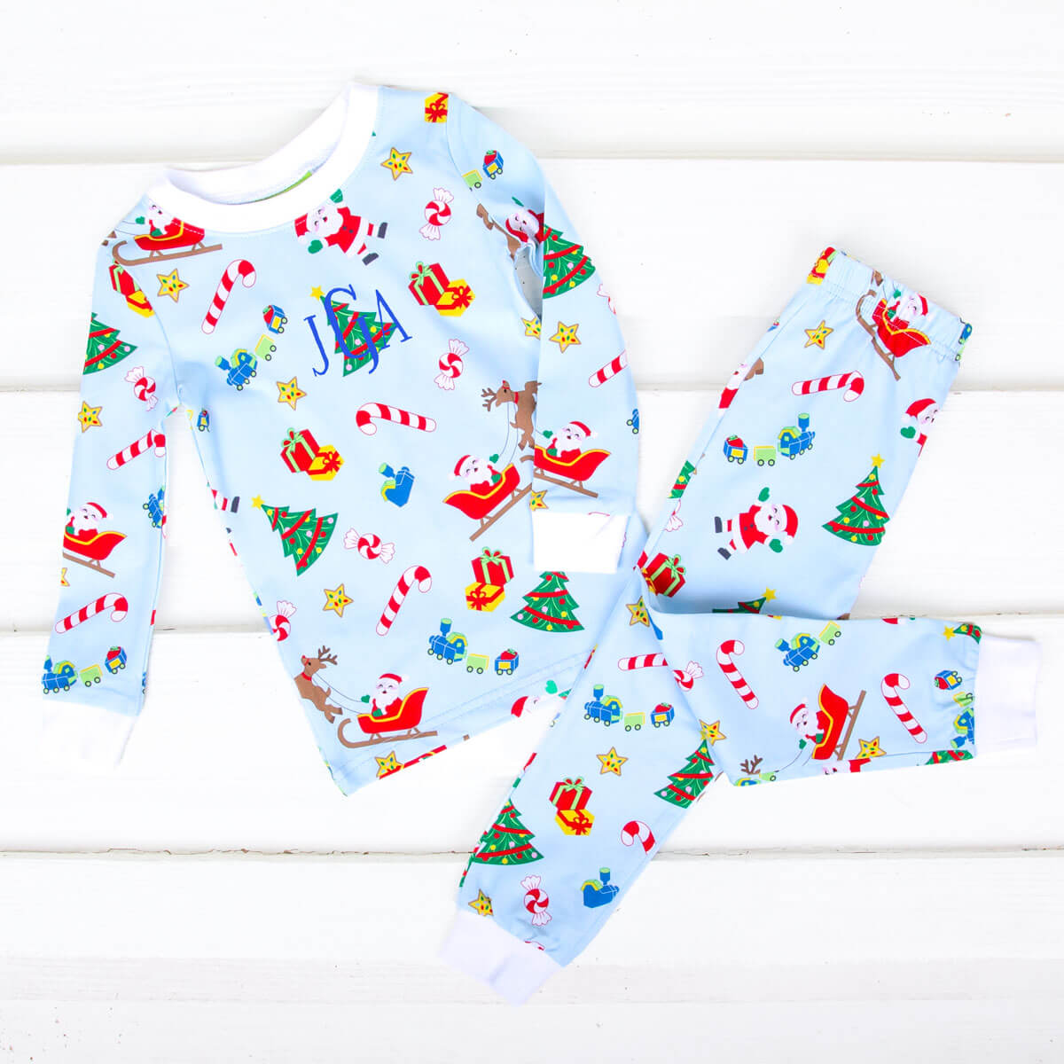 We Believe In Santa Blue Pajamas