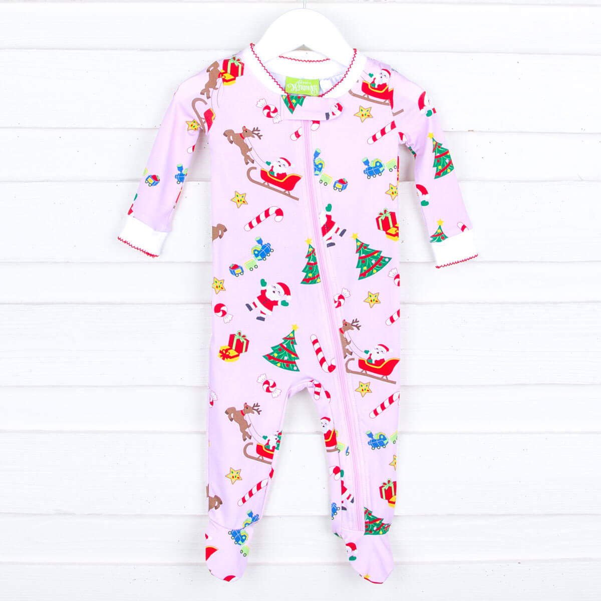 We Believe In Santa Pink Zip Sleeper