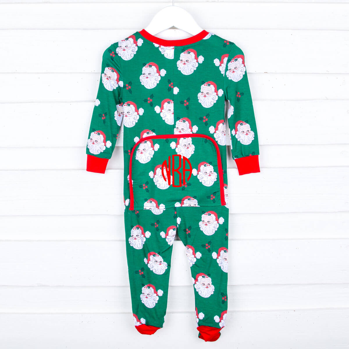 Vintage Santa Green Zip Sleeper