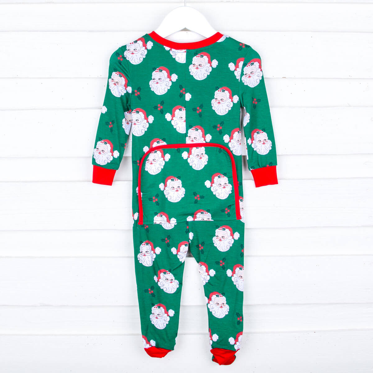 Vintage Santa Green Zip Sleeper