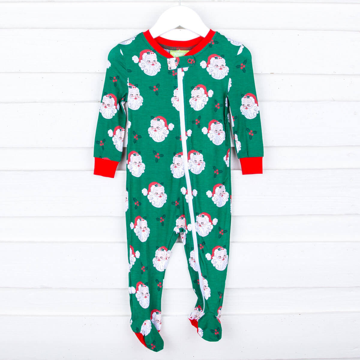 Vintage Santa Green Zip Sleeper