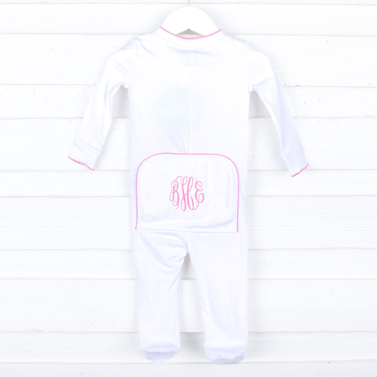 Solid White Color Trim Zip Sleeper