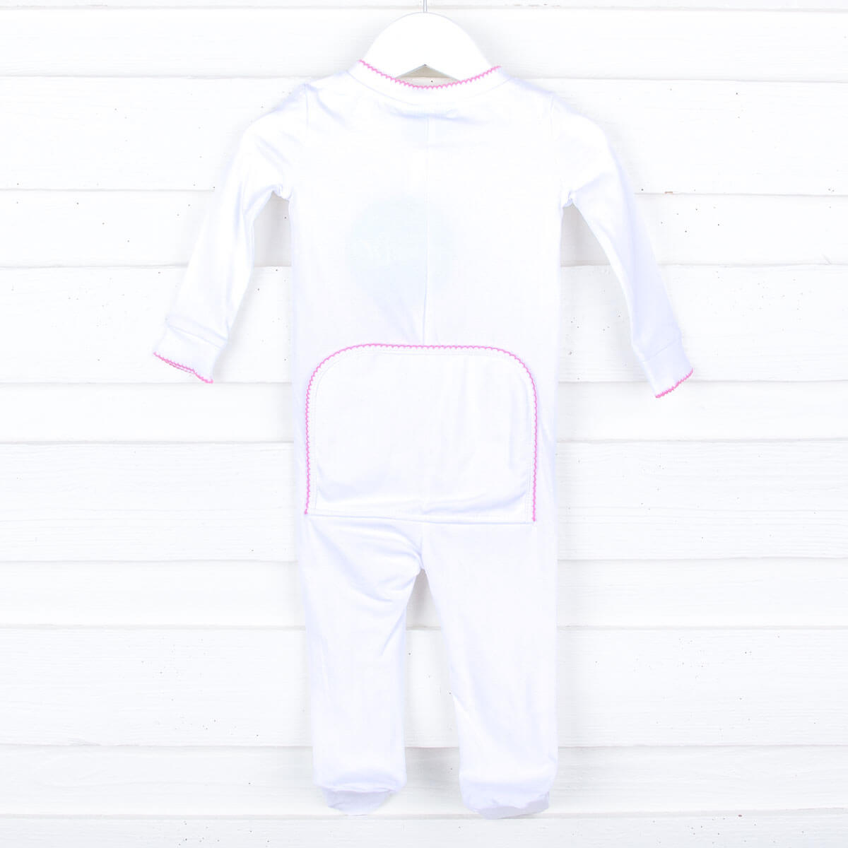 Solid White Color Trim Zip Sleeper