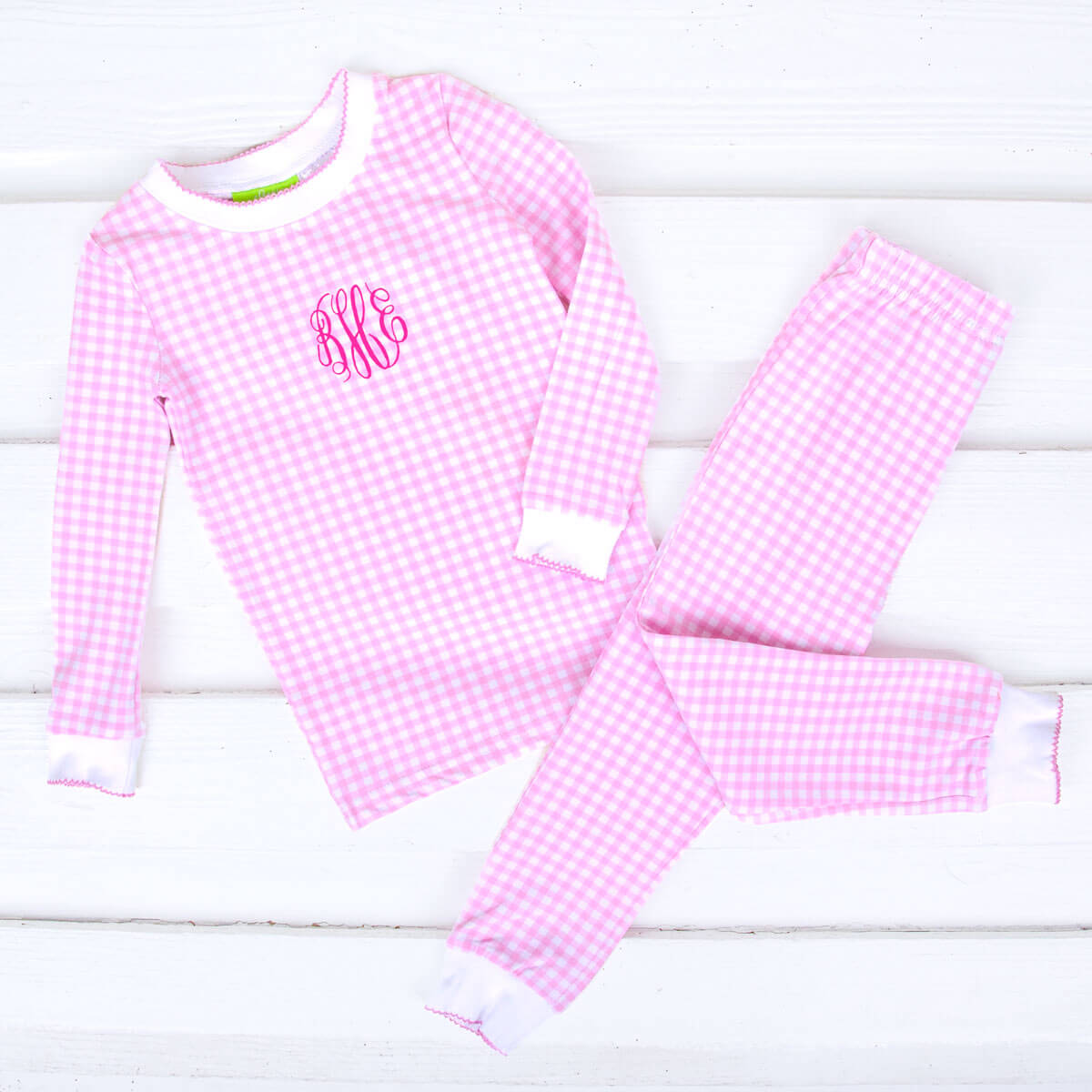 Pink Gingham Pajamas