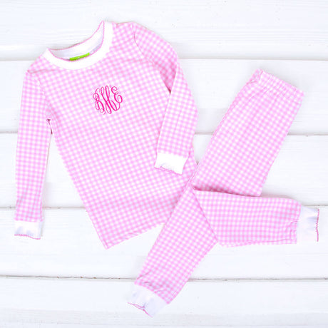 Pink Gingham Pajamas