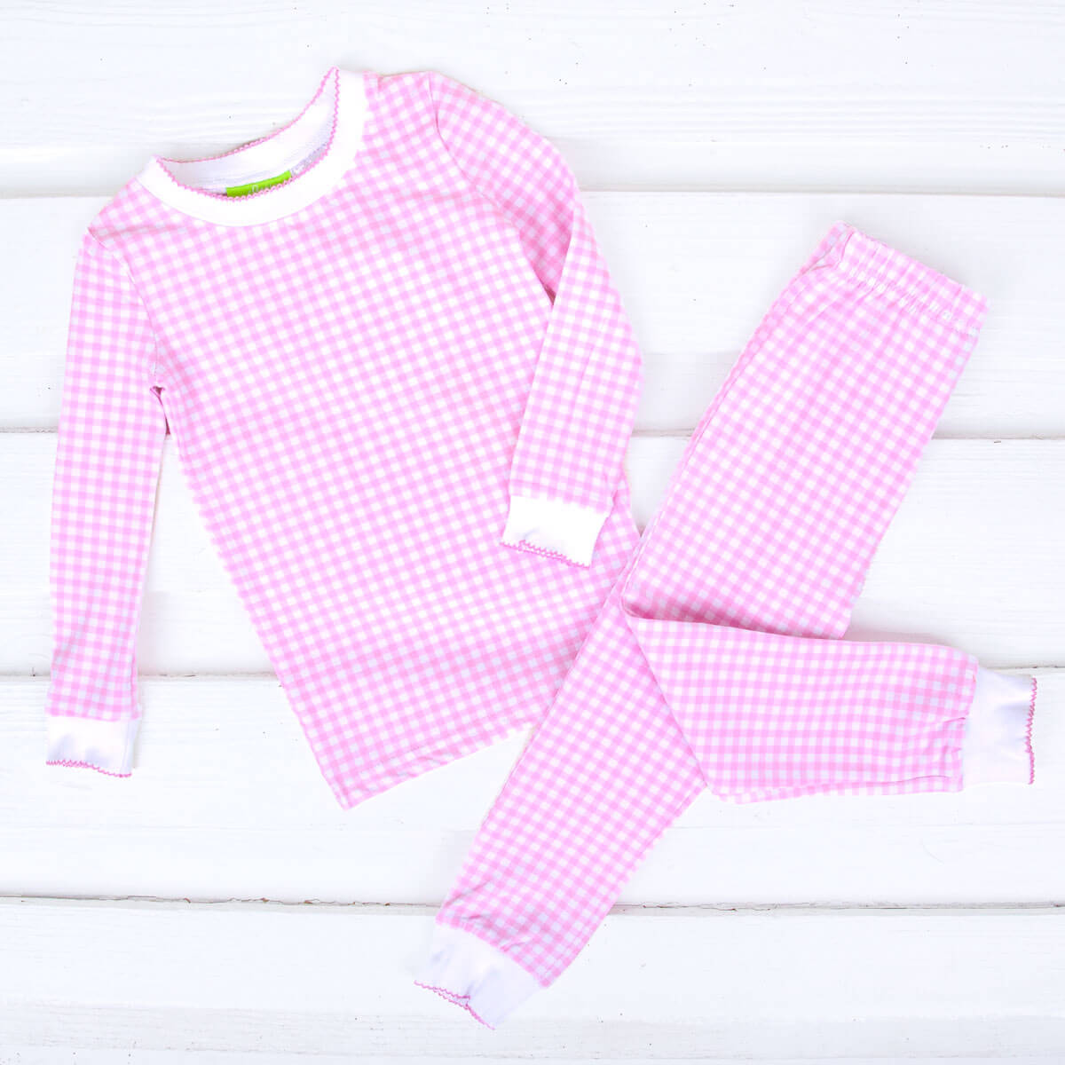Pink Gingham Pajamas