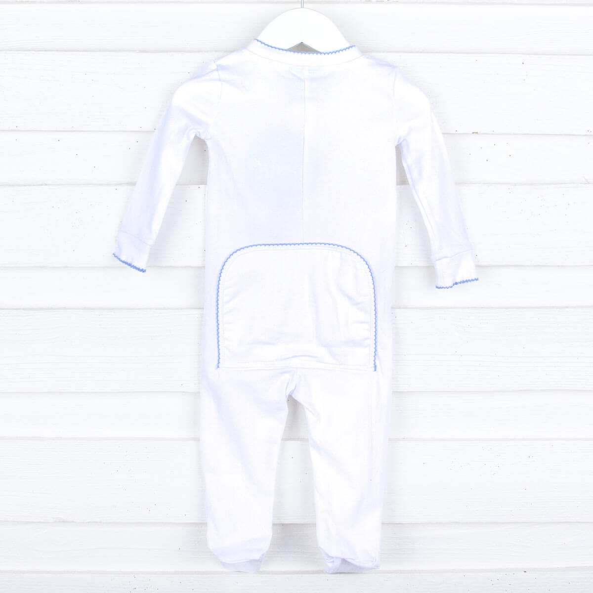 Solid White Color Trim Zip Sleeper