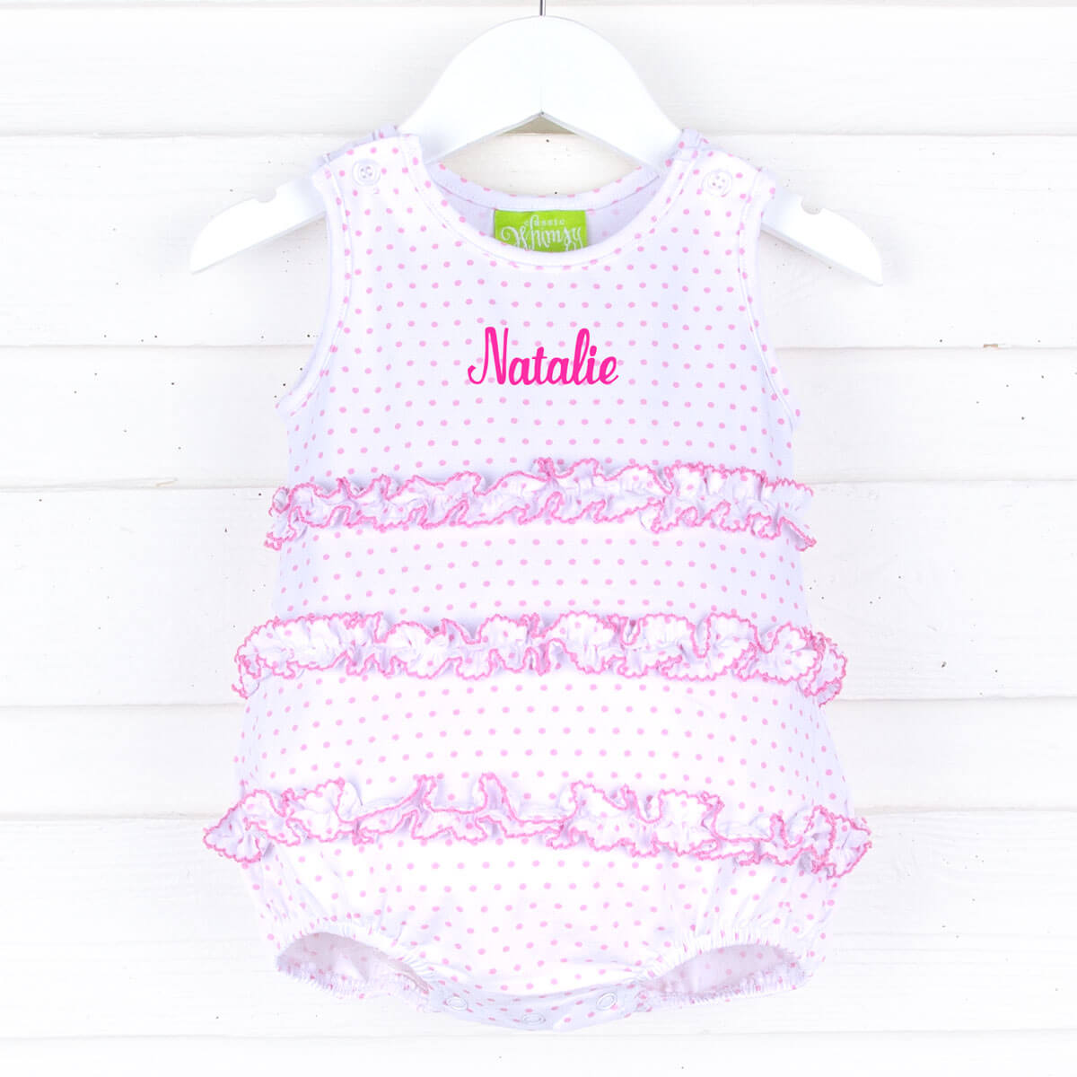 Pink Polka Dot Ruffle Bubble