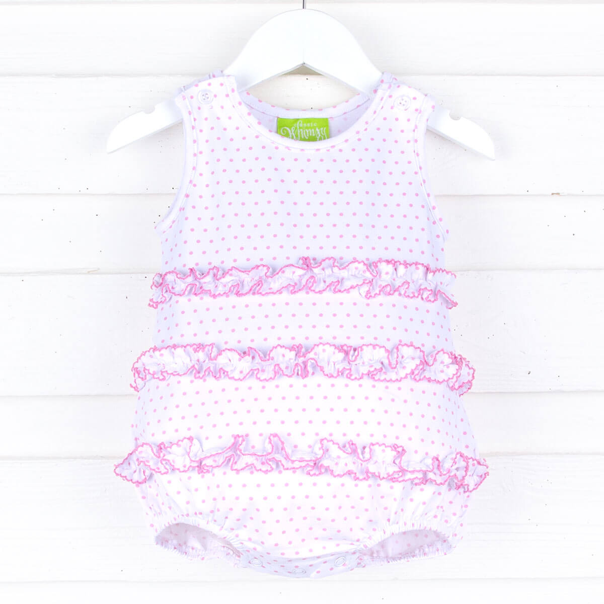 Pink Polka Dot Ruffle Bubble