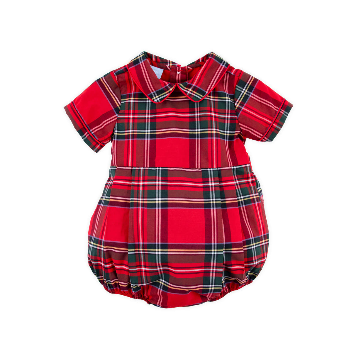 Goldbridge Plaid Red Collared Bubble