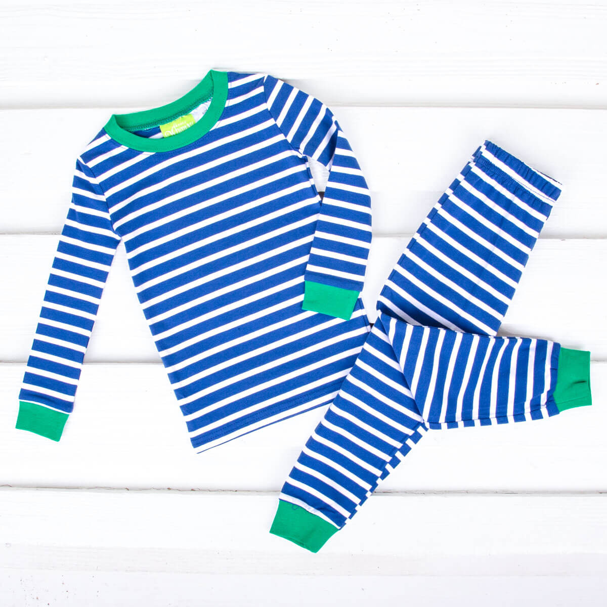 Royal Blue and White Stripe Pajamas