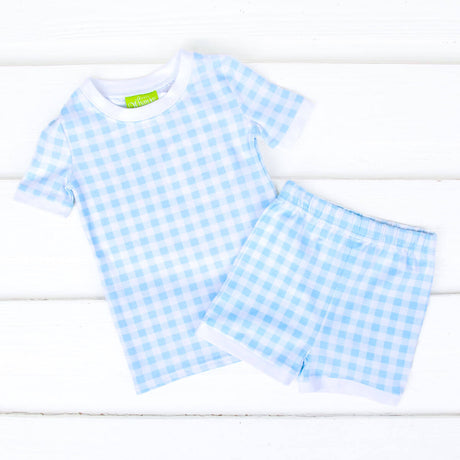 Gingham Short Pajamas Blue