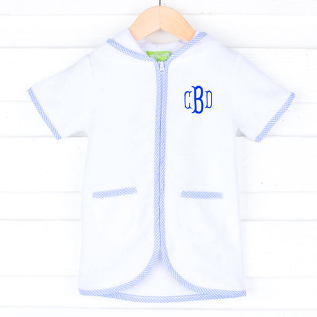 Blue Check Swim Cover Up