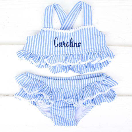 Santorini Blue Two Piece Swimsuit