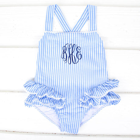 Santorini Blue One Piece Swimsuit