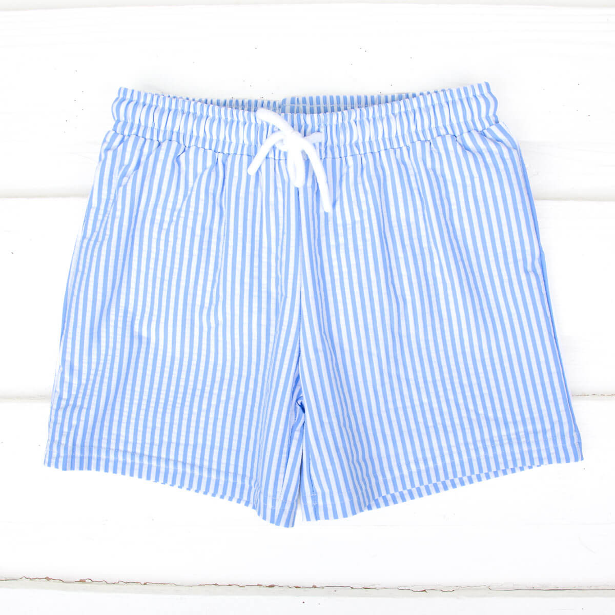 Santorini Stripe Swim Trunks Blue