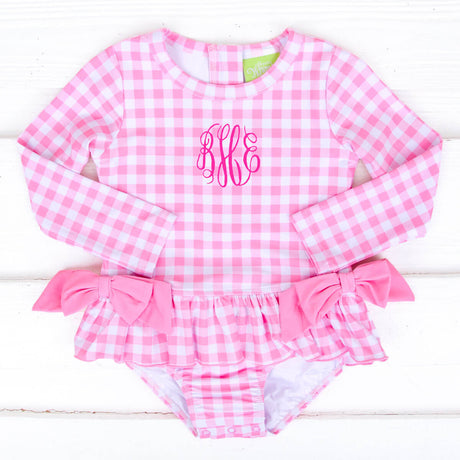 Capri Pink Rash Guard Swimsuit