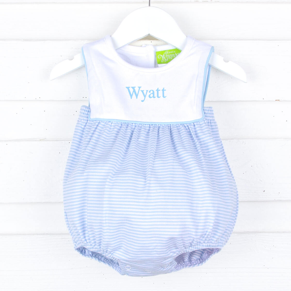 Blue Stripe Boy Bib Bubble
