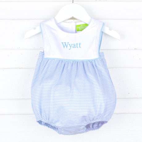Blue Stripe Boy Bib Bubble