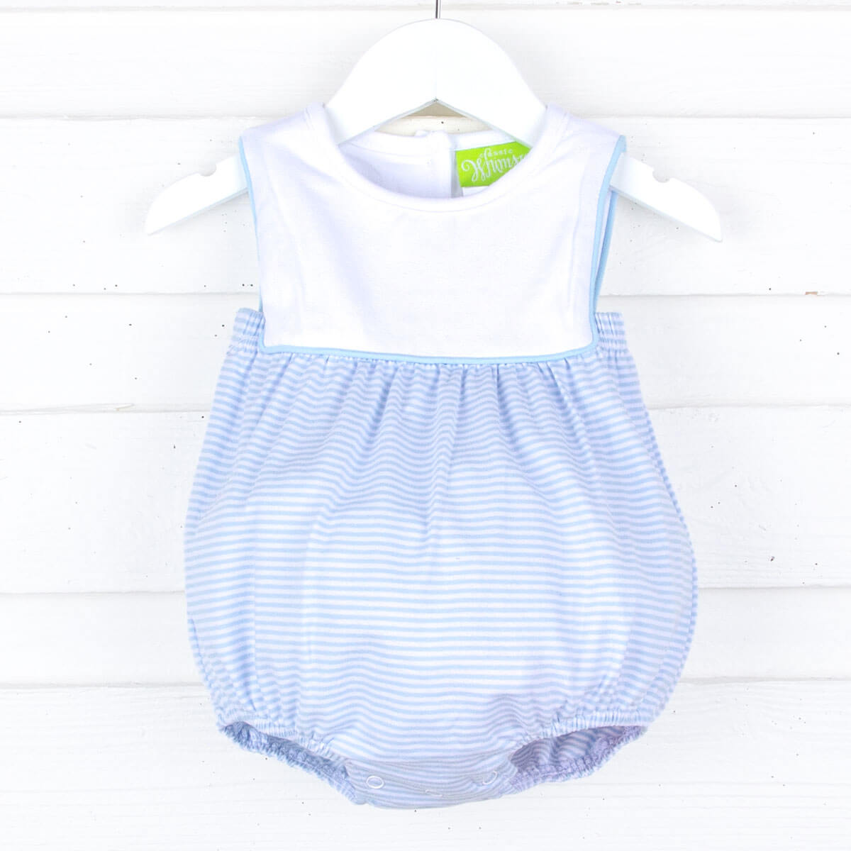 Blue Stripe Boy Bib Bubble