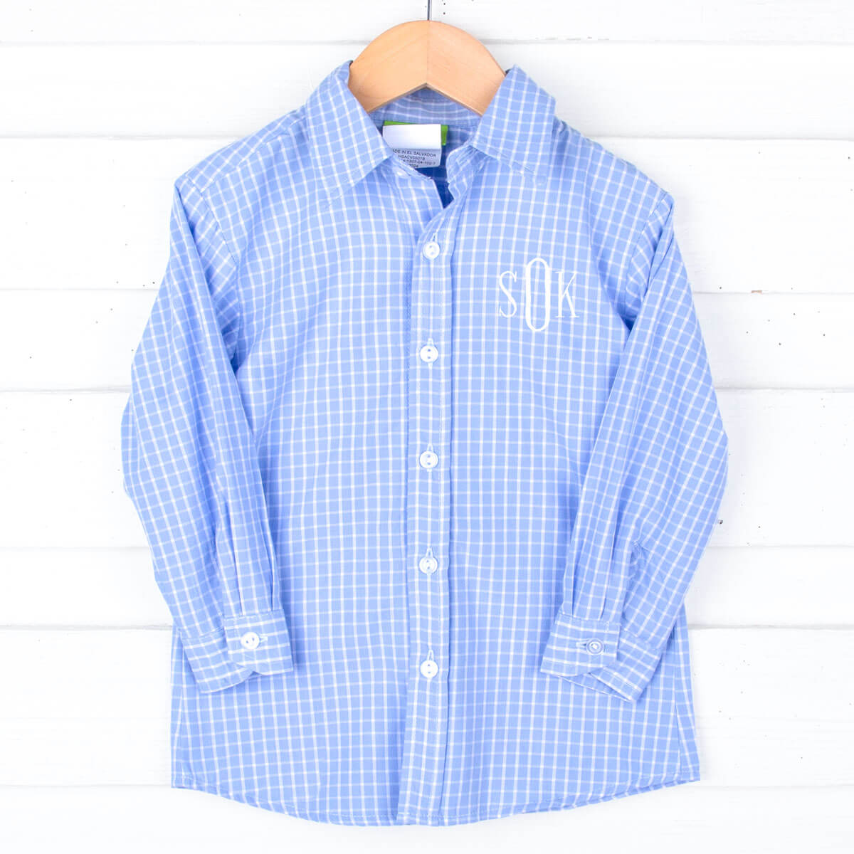 Blue Windowpane Button Down Shirt