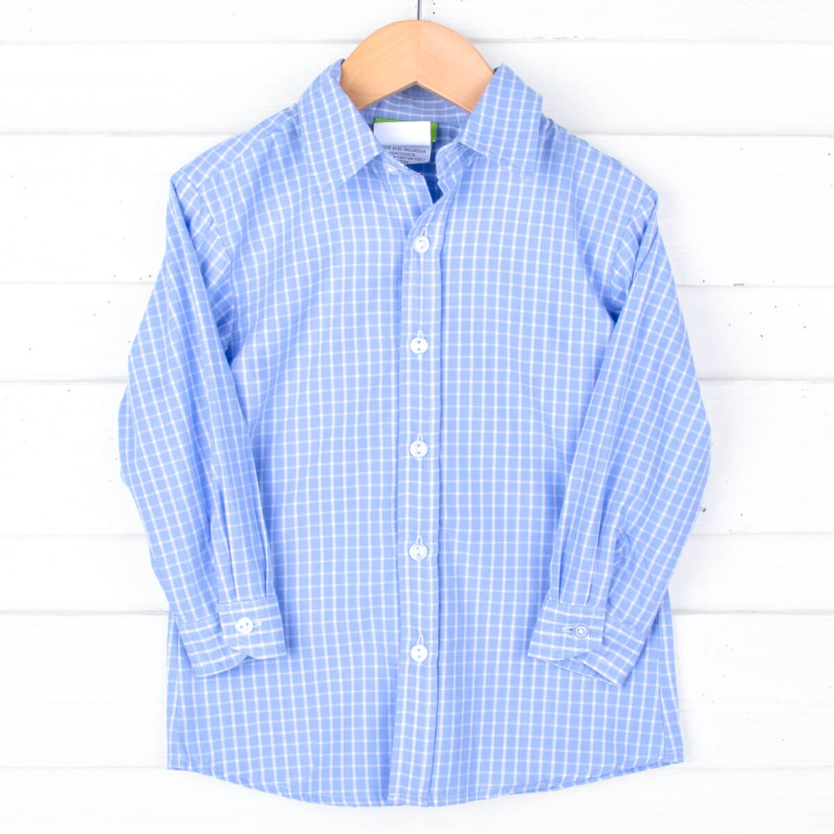 Blue Windowpane Button Down Shirt