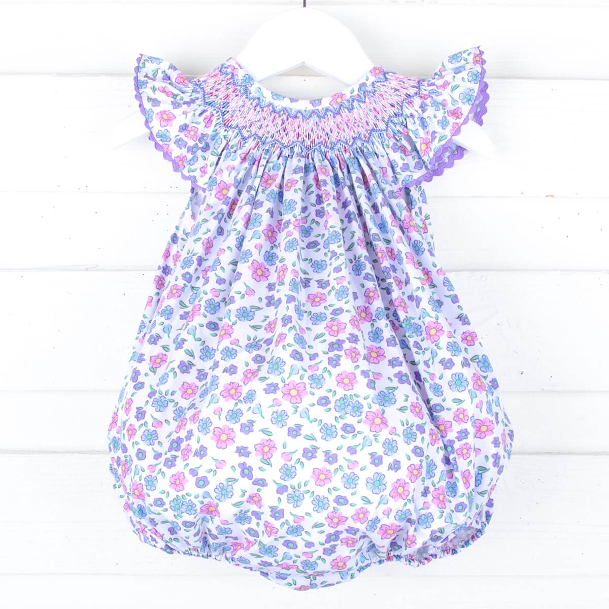 Springtime Floral Smocked Bubble