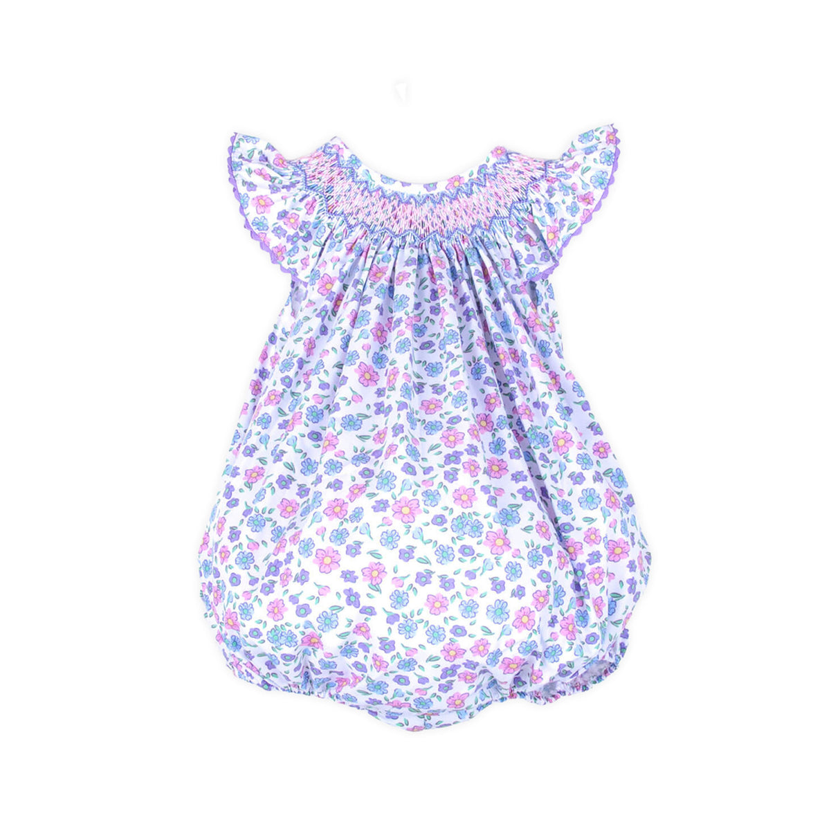 Springtime Floral Smocked Bubble