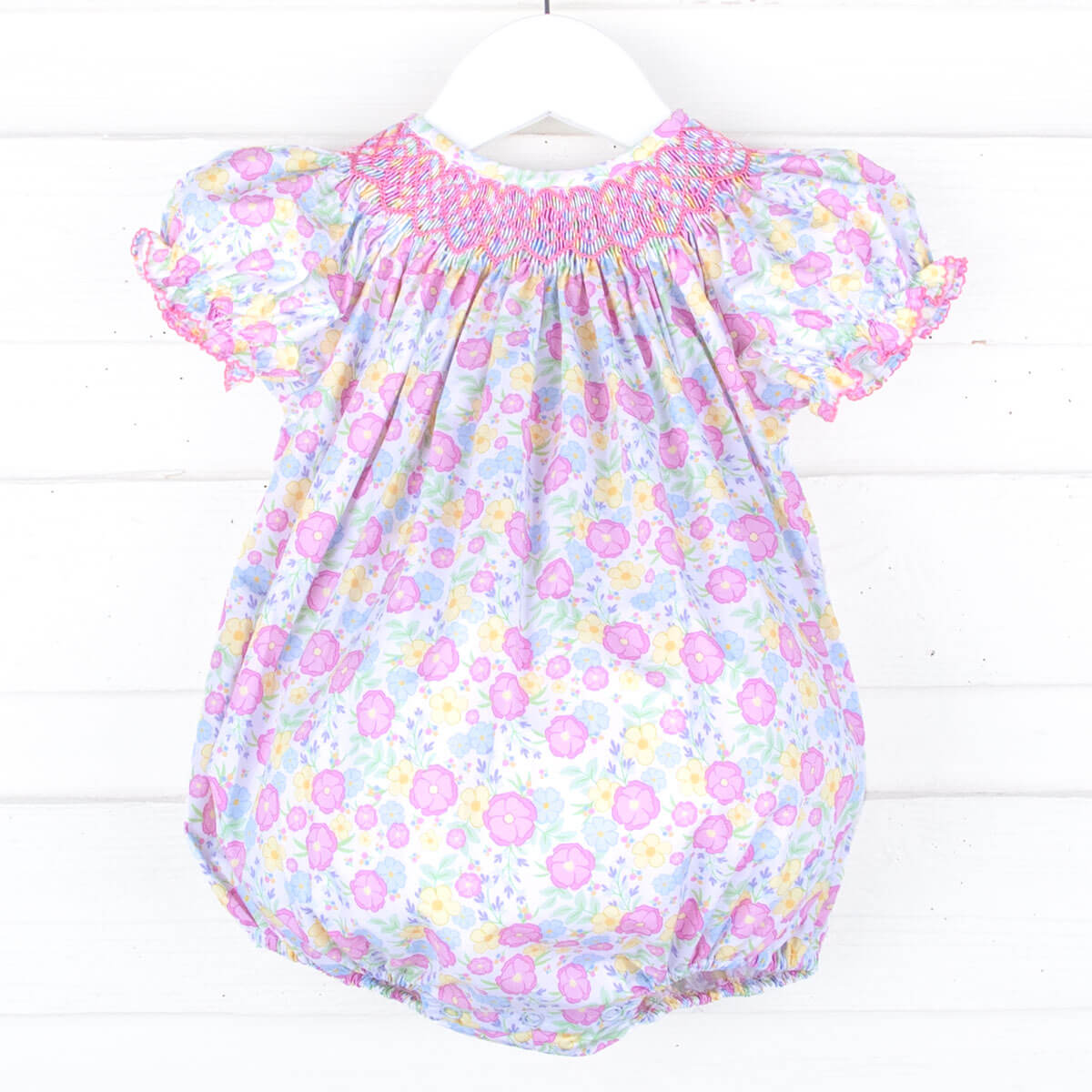Peony Bloom Smocked Bubble