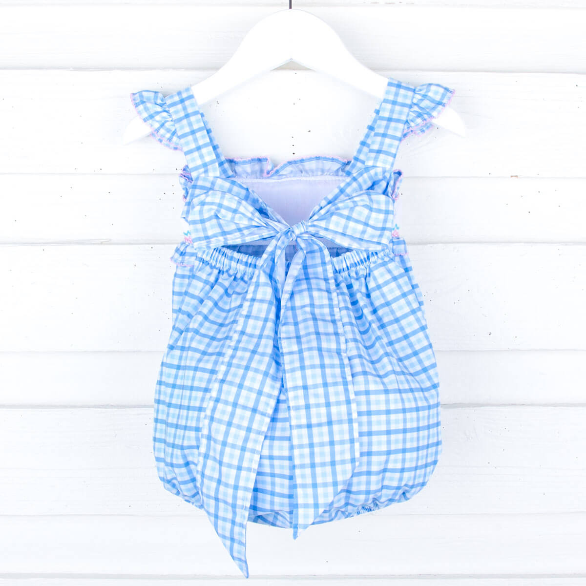 Happy Whale Blue Smocked Amy Bubble